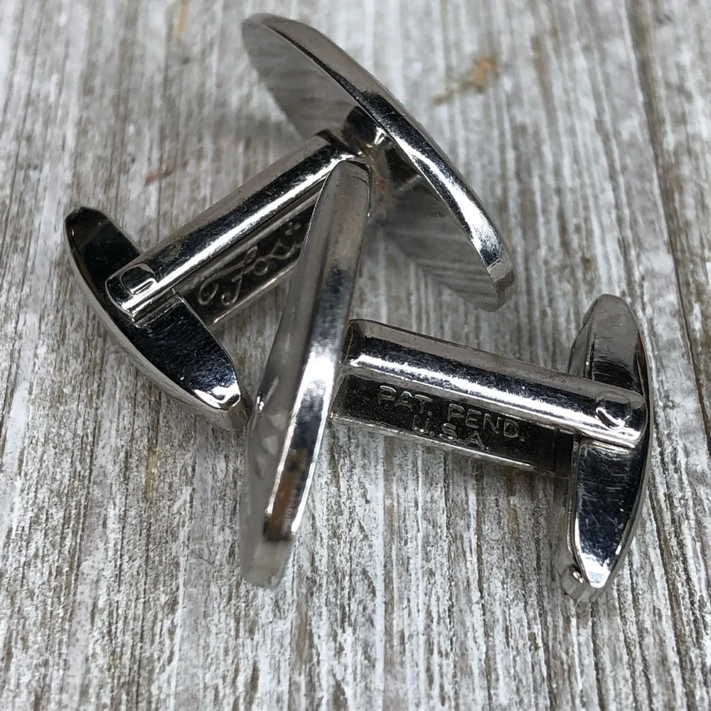 Vintage Foster Silver Engrave-able Cuff Links